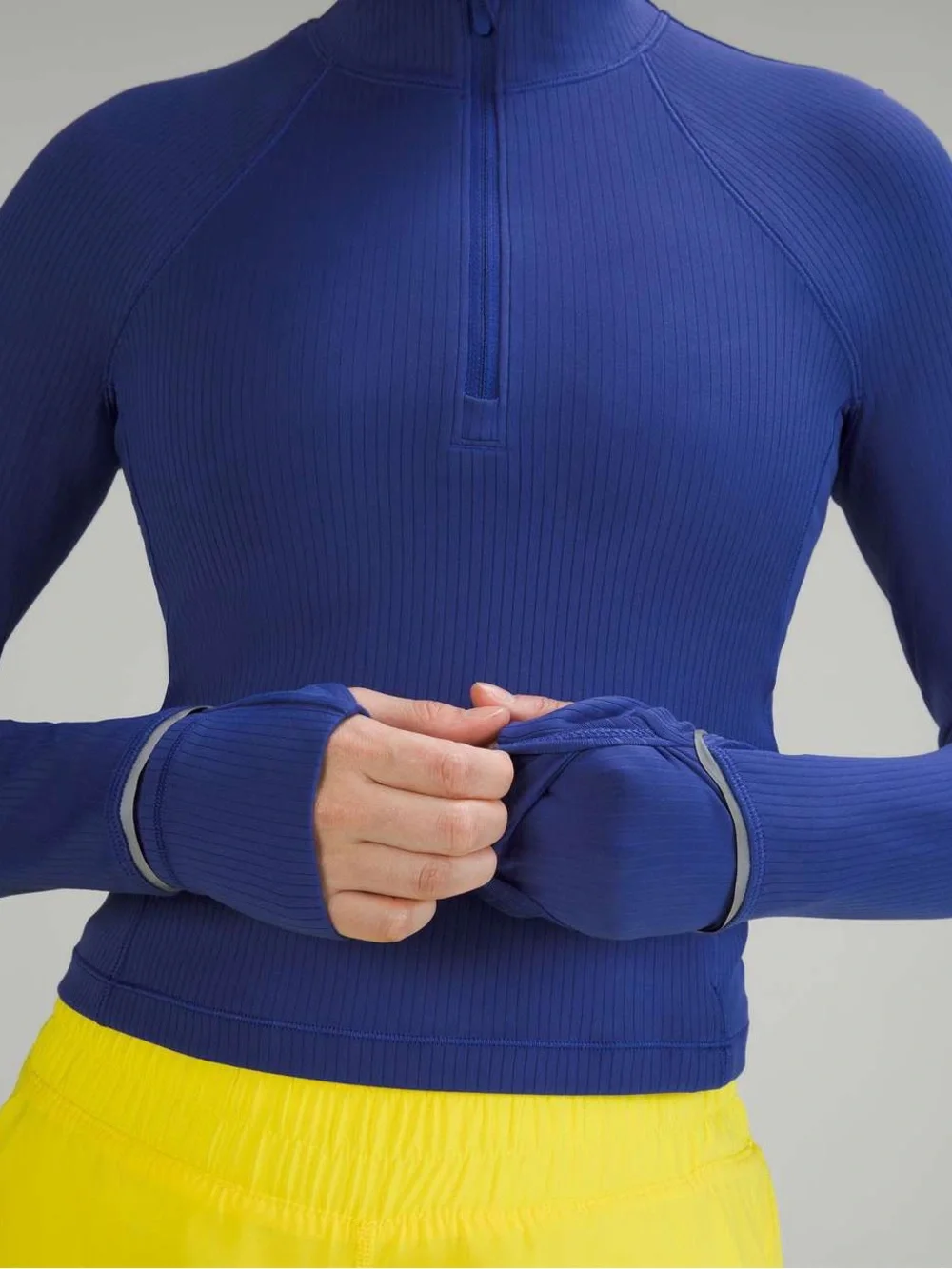 Lululemon It’s Rulu Run Ribbed Cropped Half Zip Psychic Size 8 - Picture 6 of 12